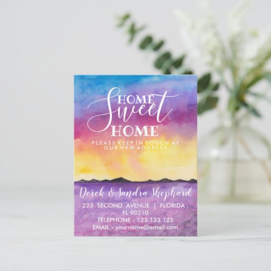 Carte Postale Faire-part Change of address we have moved lavender fields (Debout devant)