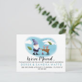 Carte Postale Faire-part Change of address we've moved house garden gnome (Debout devant)