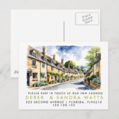 Carte Postale Faire-part changement d'adresse, annonce de déménagement cots (Devant / Derrière)