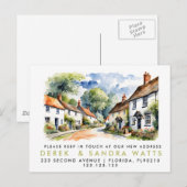 Carte Postale Faire-part changement d'adresse, annonce de déménagement vill (Devant / Derrière)