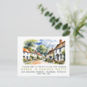 Carte Postale Faire-part changement d'adresse, annonce de déménagement vill (Debout devant)