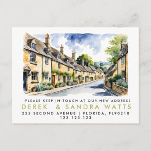 Carte Postale Faire-part changement d'adresse, annonce déménagement cotswol