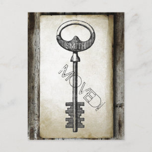 Carte Postale Faire-part Changement d'adresse de clé d'antiquité de