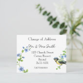Carte Postale Faire-part Changement d'adresse de l'oiseau d'aquarelle (Debout devant)