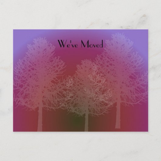 Carte Postale Faire-part Changement d'adresse de silhouette d'arbre (Devant)