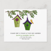 Carte Postale Faire-part Changement d'adresse des boîtes à oiseaux que nous (Devant)