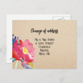 Carte Postale Faire-part Changement d'adresse Elegant Floral Postcard