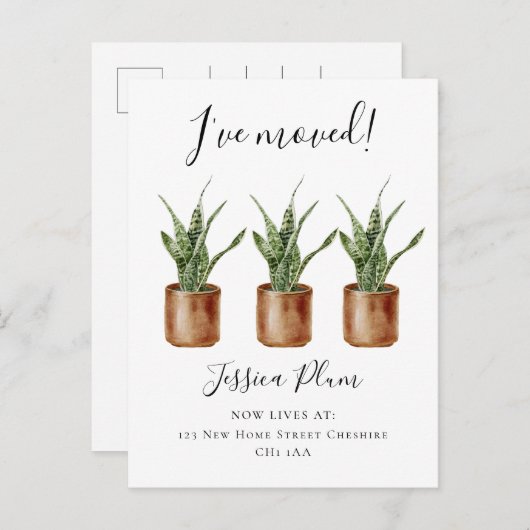 Carte Postale Faire-part Changement d'adresse élégant Je déménage (Devant / Derrière)