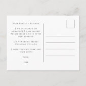 Carte Postale Faire-part Changement d'adresse élégant Je déménage (Dos)