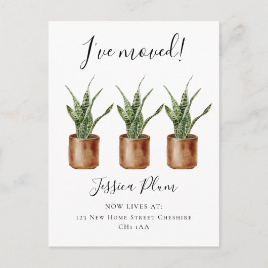 Carte Postale Faire-part Changement d'adresse élégant Je déménage (Devant)