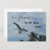 Carte Postale Faire-part Changement D'Adresse En Bleu Pelican Photo Nouveau (Devant / Derrière)