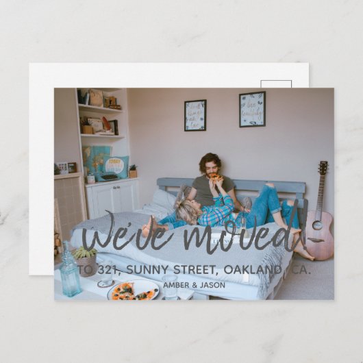 Carte Postale Faire-part changement d'adresse hipster moderne (Devant / Derrière)