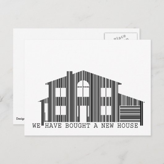 Carte Postale Faire-part Changement d'adresse idée : Acheté un code-barres  (Devant / Derrière)