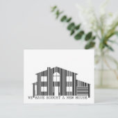 Carte Postale Faire-part Changement d'adresse idée : Acheté un code-barres  (Debout devant)