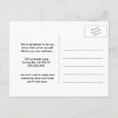 Carte Postale Faire-part Changement d'Adresse Nous avons déménagé Blueprint (Dos)