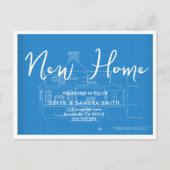 Carte Postale Faire-part Changement d'Adresse Nous avons déménagé Blueprint (Devant)