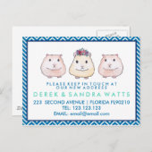 Carte Postale Faire-part Changement d'adresse nous avons déménagé cochon d' (Devant / Derrière)