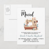 Carte Postale Faire-part Changement d'adresse nous avons déménagé machine à (Devant / Derrière)