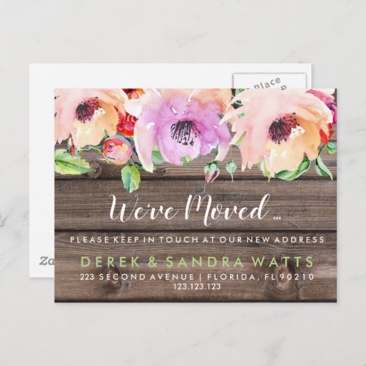 Carte Postale Faire-part Changement d'adresse nous avons déménagé maison fl (Devant / Derrière)