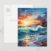 Carte Postale Faire-part Changement d'adresse nous avons déménagé mer océan (Devant / Derrière)