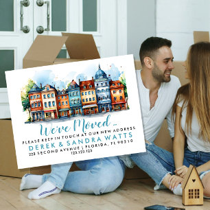 Carte Postale Faire-part Changement d'adresse nous avons déménagé rue