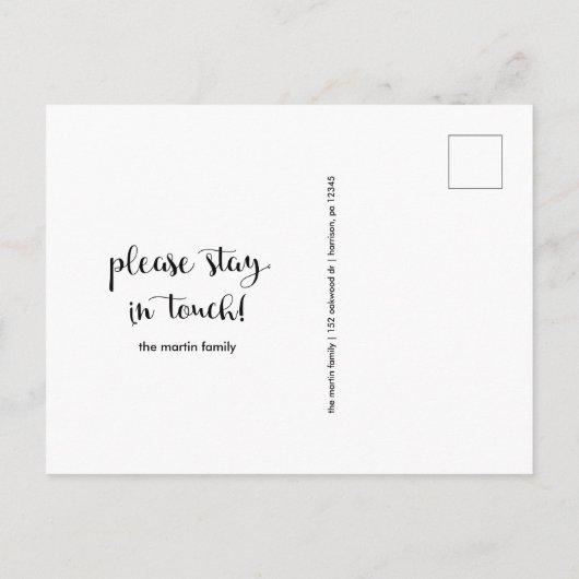 Carte Postale Faire-part Changement d'adresse photo simple et élégant (Dos)