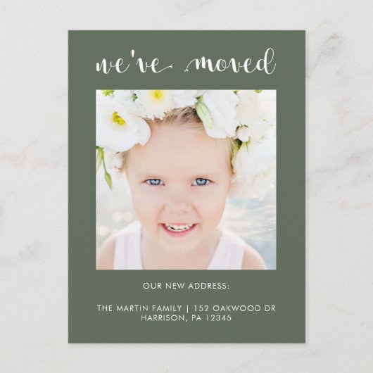 Carte Postale Faire-part Changement d'adresse photo simple et élégant (Devant)