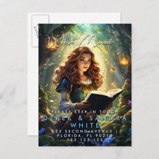 Carte Postale Faire-part Changement d'adresse que nous avons déplacé (Devant / Derrière)