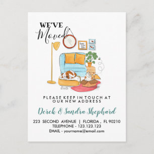 Carte Postale Faire-part Changement d'adresse que nous avons déplacé avec i