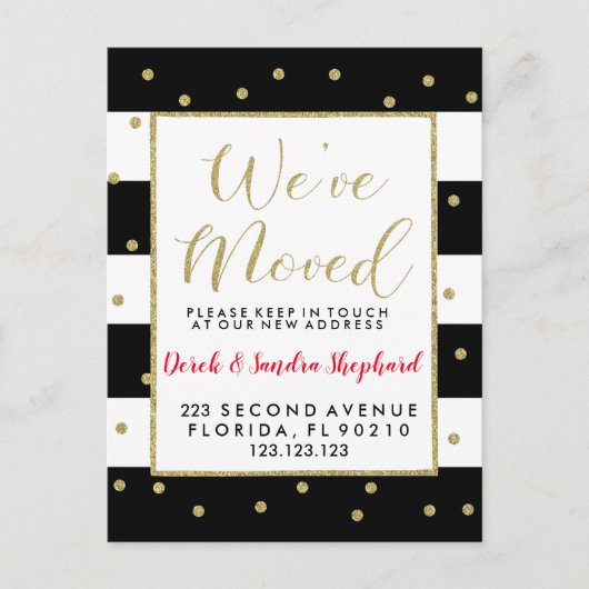 Carte Postale Faire-part Changement d'adresse que nous avons déplacé or nou (Devant)
