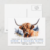 Carte Postale Faire-part changement d'adresse que nous avons déplacé vache  (Devant / Derrière)