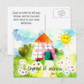 Carte Postale Faire-part Changement d'adresse Sunny House (Devant / Derrière)