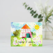 Carte Postale Faire-part Changement d'adresse Sunny House (Debout devant)