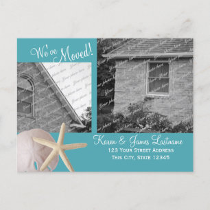 Carte Postale Faire-part Changement d'adresse sur la plage avec photo