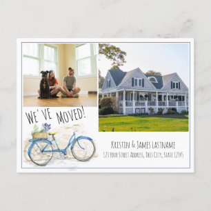 Carte Postale Faire-part Changement d'adresse Vélo avec photo