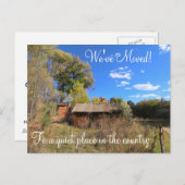 Carte Postale Faire-part Changement d'adresse, vieille cabane en bois (Devant / Derrière)