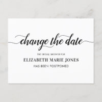 Changement de date de la douche de mariée Typograp