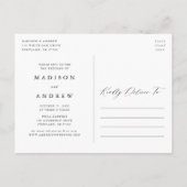 Carte Postale Faire-part Changement de Date de Photo en Calligraphie Blanch (Dos)