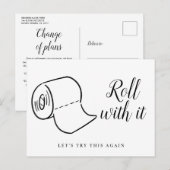 Carte Postale Faire-part Changement de date Reporté Événement annulé (Devant / Derrière)