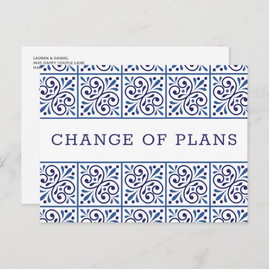 Carte Postale Faire-part Changement de plan MARIAGE 1 (Devant / Derrière)