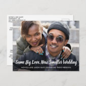 Carte Postale Faire-part Changement de plan Mariage de taille réduite Photo (Devant / Derrière)