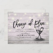 Carte Postale Faire-part Changement De Plan Mariage Reporté Les Lunettes De (Devant / Derrière)
