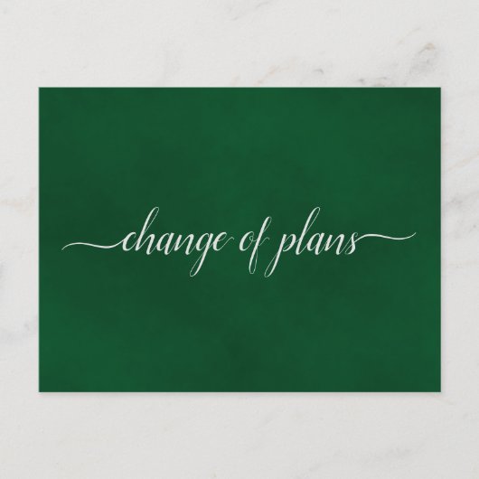 Carte Postale Faire-part Changement de plan Mariage repoussé Emerald Green (Devant)
