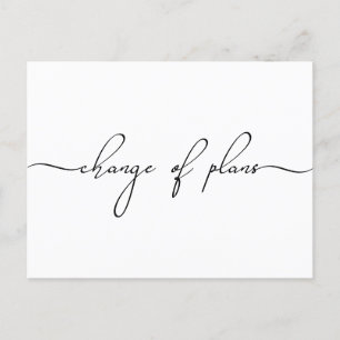 Carte Postale Faire-part Changement de plan pour les petits Mariages Script