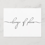 Carte Postale Faire-part Changement de plan pour les petits Mariages Script (Devant)