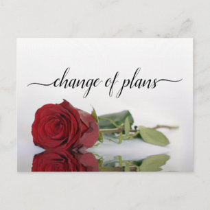 Carte Postale Faire-part Changement de plan Red Rose Mariage reporté