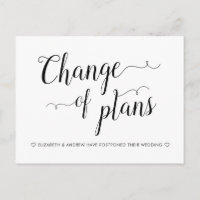 Changement de plans Annulation Report de mariage