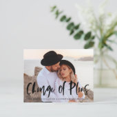 Carte Postale Faire-part Changement de plans de mariage écriture pinceau gr (Debout devant)