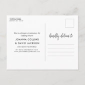 Carte Postale Faire-part Changement de plans de mariage reporté Brush Scrip (Dos)