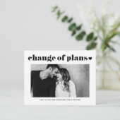Carte Postale Faire-part Changement de plans de typographie rétro Photo Mar (Debout devant)